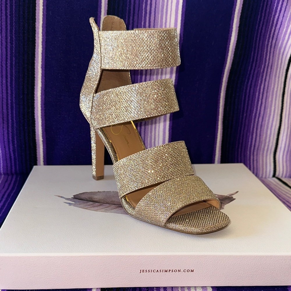 Jessica Simpson Glittering Gold Heels